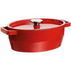 Pyrex Slow Cook Oval Red med låg