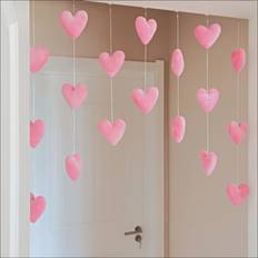 Gardiner & Tillbehör Temu Pink Heart Door Curtain 7 18pcs