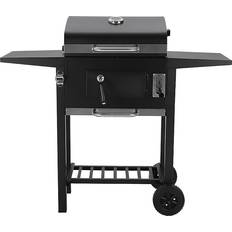 BBQs Black Garden Outdoor Charcoal BBQ Grill with Lid Cover Wheels