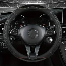Steering Wheel Cover Temu Anti-slip Steering Wheel Cover With Red Stitching