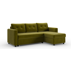 3 Seater - Green Sofas Dunelm Barker Velvet Trundle Corner Chaise Olive Sofa 217.5cm 3 Seater