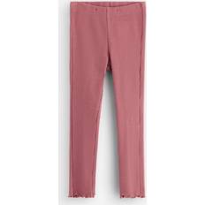 Dam - Rosa Strumpbyxor & Stay-ups Lindex Ribbade Leggings Solid Frill Botto - Rosa