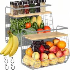 Spice Racks Shein Magnetic Shelf For Fridge With Wood Lid