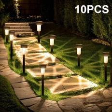 Shein 10pcs Solar Powered Lawn Lights Ground Lighting