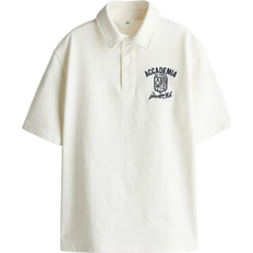 H&M Dreng Poloshirt Med Tekstmotiv - Hvid