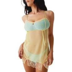 Elastane/Lycra/Spandex Swimsuit Cover-Ups & Sarong Wraps Shein Beach Cover Up Sleeveless Sheer Mesh Lace Dress