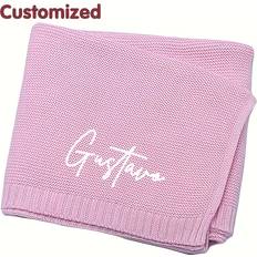 Temu Custom Embroidered Name Throw Blanket Filt
