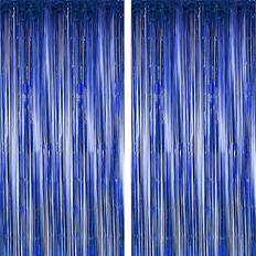 2-Piece Metallic Foil Fringe Curtain Backdrop