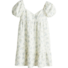 H&M Puff Sleeved Dress - Cream/Floral