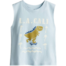 H&M Printed Vest Top - Light Blue/L.A. Cali (1234332006)