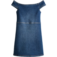 H&M Off-the-Shoulder Denim Dress - Dark Denim Blue (1299182001)