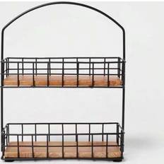 Spice Racks Shein Iron Mangowood 2-Tier Wire Spice Rack