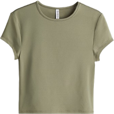 H&M Fitted T-shirt - Khaki Green