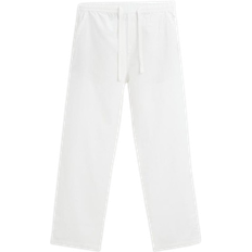 Zara Cotton Linen Relaxed Fit Trousers - Oyster White