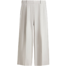 H&M Wide Linen Blend Trousers - Light Beige