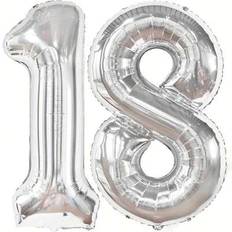 Shein 2pcs 40-Inch Giant Silver Foil Number