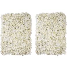 Artificial flower Scottish Everlastings Set of 2 Hydrangea Flower Wall Panels White Artificial Plant