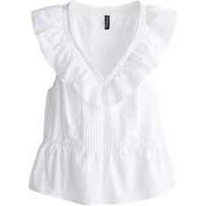 H&M Frill Trimmed Cotton Vest Top - White