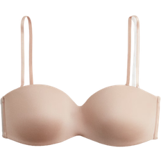 H&M Padded Microfibre Bandeau Bra - Beige