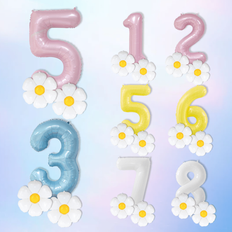 Pink Number Balloons Shein 3pcs 40-Inch Pink Blue Yellow Number Balloons