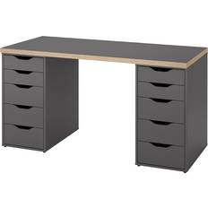 Alex skrivbord IKEA Lagkapten Alex Grå Trämönstrad 140x60 cm Skrivbord
