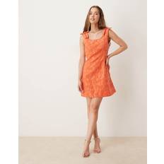 Sister Jane Bow Shoulder Jacquard Mini Dress - Orange