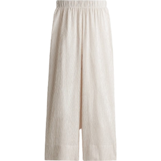H&M Wide Leg Pants - White/Brown