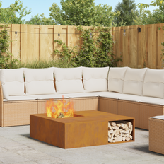 Fire Pits & Fire Baskets vidaXL Fire Pit with Log Storage 100x100x30 cm