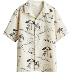 H&M Resortskjorta i Bomull - Crèmevit/Amalfi