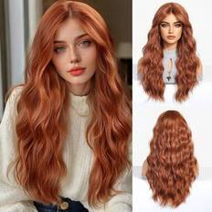 Hair Products Shein 24-Inch Long Rust Brown Wavy Wig