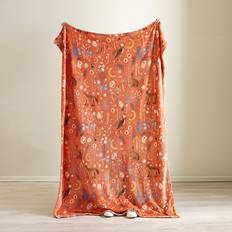 Orange Blankets Catherine Lansfield Enchanted Twilight Animals Cosy Fleece Blanket Throw Blankets Orange