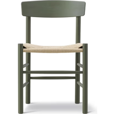 Møbler Fredericia Furniture J39 Mogensen Khaki Green Beech / Natural Paper Cord Køkkenstol 77cm