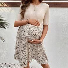 Shein Maternity Nursing Dress With Crew Neck