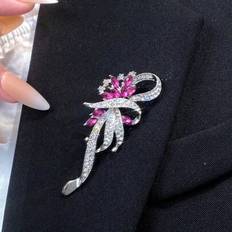 Crystal Brooches Shein Purple Crystal Flower Design Vintage Brooch