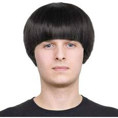 Shein Black Bowl Cut Mushroom Wig With Bangs