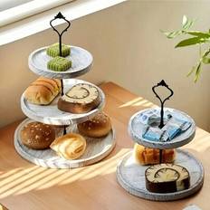 Brown Cake Stands Shein Rustic Wood 2 3-Tier Cake Stand