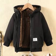 Fleece Jackets Shein Young Boy Fashionable Simple Fleece Jacket - New For Autumn Winter