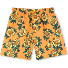 Kenzo Swimwear Kenzo Kids Orange Swim Shorts For Boy Sunflower Print Black
