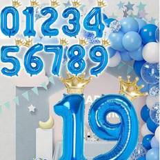 Blue Number Balloons Shein 40 Inch Large Royal Blue Number Balloon Gold Crown