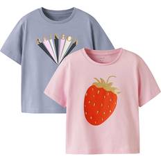 Lila Överdelar Name It T-shirt 2-Pack - Piruett/Purple Impres
