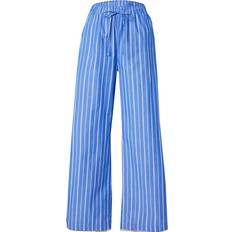 Gina Tricot Cotton Poplin Trousers Randiga Byxor - Blå