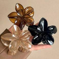 Shein 3pcs/1pc Summer Hawaiian Flower Hair Clips, Solid Color Hibiscus Hair Clips, Suitable For Fine Hair, Adorable Hair Clips, Suitable For Thick Hair, Tropical Beach Hair Accessories, Festival Gift For Girls Hair Claws Claw Clips Hair Jaw Clip Hair Clamps Hair Clutch Hair Catcher Clip