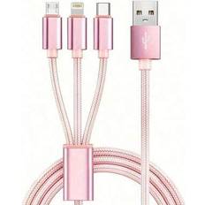 Shein 3-In-1 Nylon Braided USB Charging Cable 1.2m