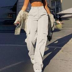 Pocket shorts Shein Flap Pocket Solid Color Cargo Pants Y2K Slant - Clothing