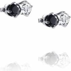 Efva Attling The Storm & I Ørering Sølv Crystal Quartz/Onyx