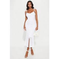 Fashion Nova Crochet Maxi Dress - White