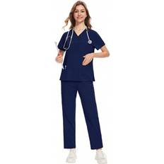 Work Clothing Sets on sale Shein Hospital Working Scrubs Set Uniform Top Pants - Beauty SPA