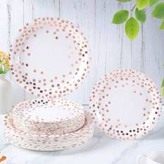 Shein 7 9 Inch White Base Rose Gold Polka Dots