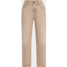 Straight-Leg Boyfriend Jeans - Beige
