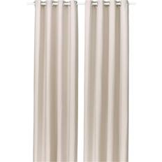 Ginstmott Gardiner 2 Stk Beige Snørehuller 145x250 cm